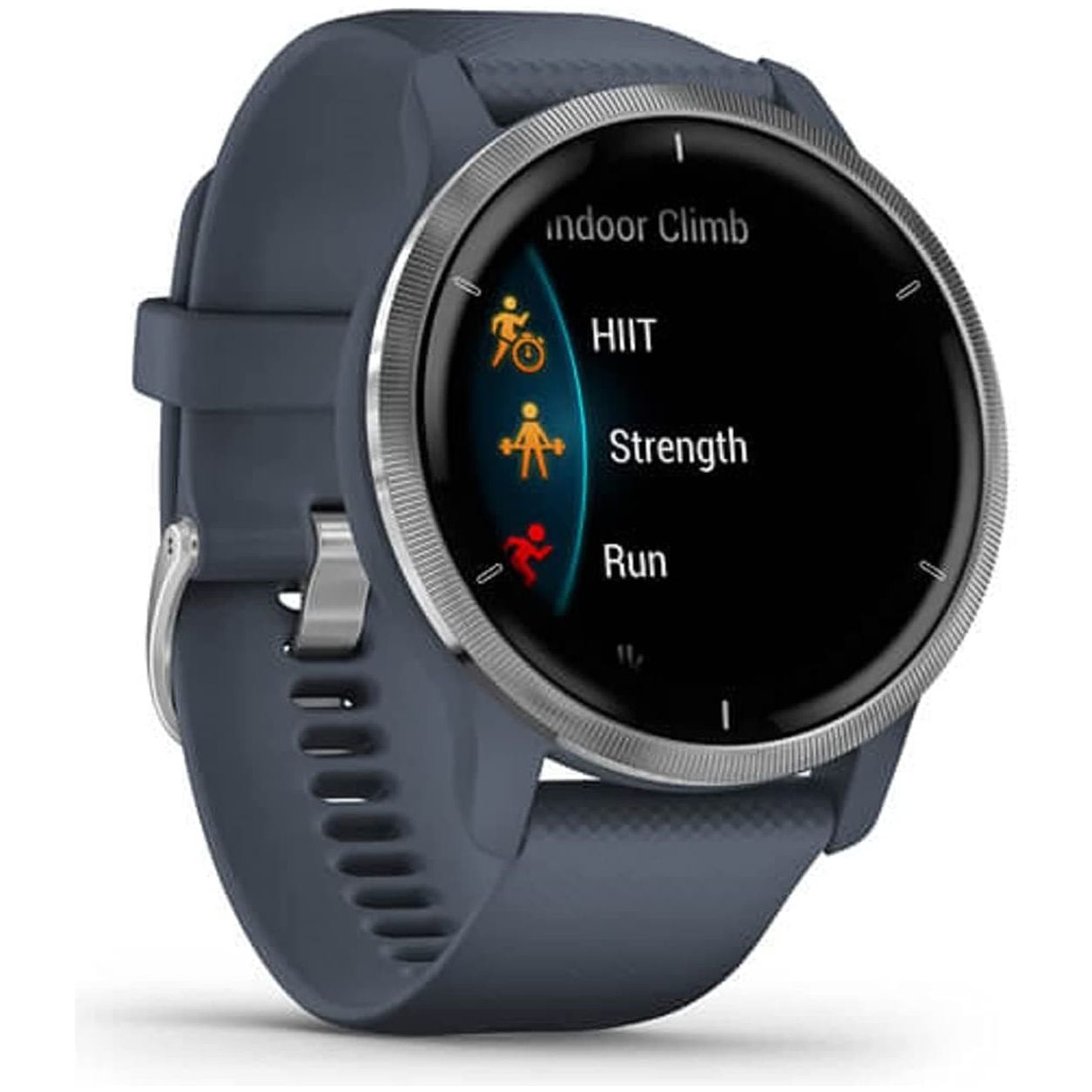 Buy Garmin,Garmin Venu 2 GPS smartwatch with all-day health monitoring, Silver Bezel with Granite Blue Case and Silicone Band - Gadcet.com | UK | London | Scotland | Wales| Ireland | Near Me | Cheap | Pay In 3 |